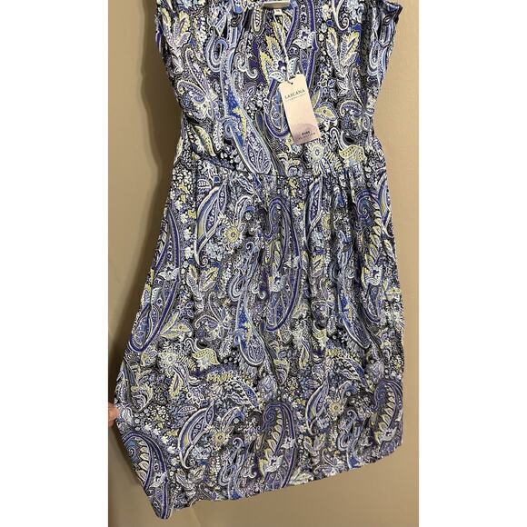Lascana Short Dress Beach Size‎ 4 Blue Purple Paisley Print Halter Neck #999 - Picture 6 of 12